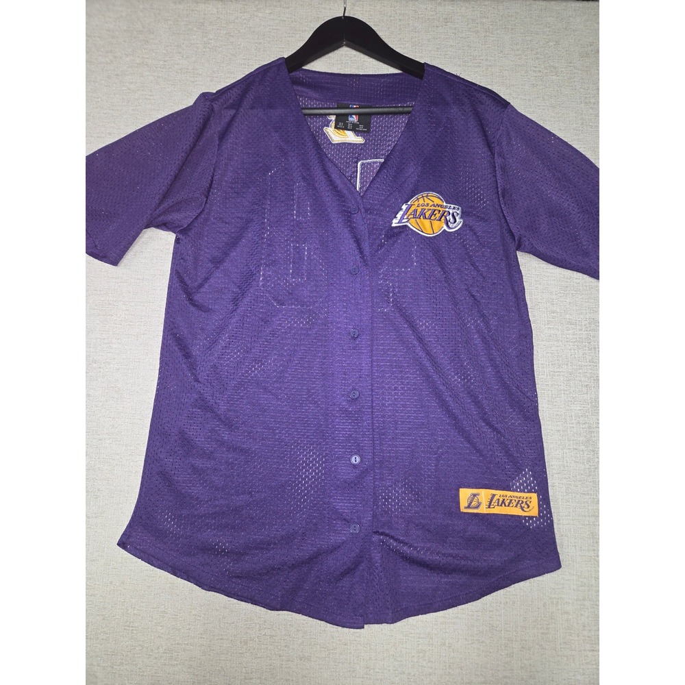 NBA Los Angeles Lakers 48 Purple Mesh Button Front Jersey Womens Small